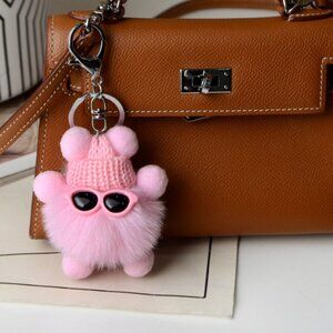 Cute Coal Ball Monster Plush Toy Keychain Bag Charm